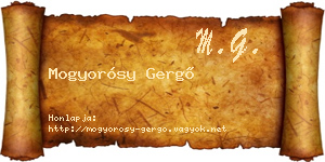 Mogyorósy Gergő névjegykártya