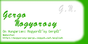 gergo mogyorosy business card